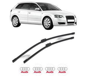 Set stergatoare AUDI A3 Sportback (8PA) din 2004-2013, pentru parbriz auto, 2 bucati, Bosch Aerotwin, din cauciuc siliconat rezistent, 4 Stickere Auto AUDI v43517