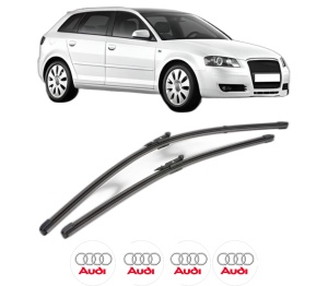 Set stergatoare AUDI A3 Sportback (8PA) din 2004-2013, pentru parbriz auto, 2 bucati, Valeo Silencio Xtrm, din cauciuc siliconat rezistent, 4 Stickere Auto AUDI v38832