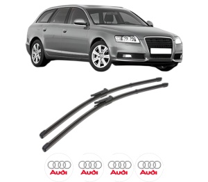 Set stergatoare AUDI A6 C6 Avant (4F5) din 2004-2011, pentru parbriz auto, 2 bucati, Valeo Silencio Xtrm, din cauciuc siliconat rezistent, 4 Stickere Auto AUDI v38952
