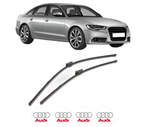 Set stergatoare AUDI A6 C7 (4G2, 4GC) din 2010-2018, pentru parbriz auto, 2 bucati, Valeo Silencio Xtrm, din cauciuc siliconat rezistent, 4 Stickere Auto AUDI v38532