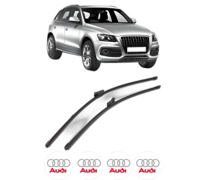 Set stergatoare AUDI Q5 (8RB) din 2008-2017, pentru parbriz auto, 2 bucati, Valeo Silencio Xtrm, din cauciuc siliconat rezistent, 4 Stickere Auto AUDI v39012