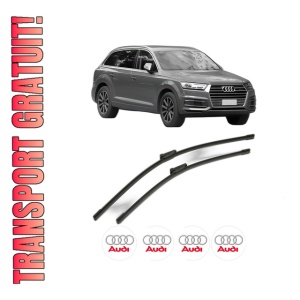Set stergatoare AUDI Q7 (4MB, 4MG, 4MQ) din 2015-2020, pentru parbriz auto, 2 bucati, Bosch Aerotwin, din cauciuc siliconat rezistent, 4 Stickere Auto AUDI
