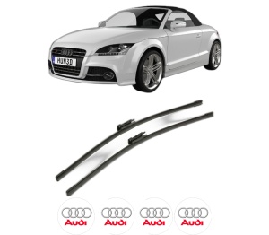 Set stergatoare AUDI TT Roadster (8J9) din 2007-2014, pentru parbriz auto, 2 bucati, Bosch Aerotwin, din cauciuc siliconat rezistent, 4 Stickere Auto AUDI v55587
