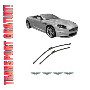 Set stergatoare auto ASTON MARTIN DBS Volante din 2007, pentru parbriz auto, 2 bucati, Bosch Aerotwin, din cauciuc siliconat rezistent, 4 Stickere Auto ASTON MARTIN