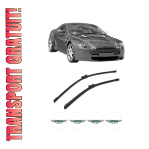 Set stergatoare auto ASTON MARTIN VANTAGE Vantage din 2008-2018, pentru parbriz auto, 2 bucati, Bosch Aerotwin, din cauciuc siliconat rezistent, 4 Stickere Auto ASTON MARTIN