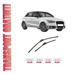 Set stergatoare auto AUDI A1 Sportback (8XA, 8XF) din 2011-2018, pentru parbriz auto, 2 bucati, Bosch Aerotwin, din cauciuc siliconat rezistent, 4 Stickere Auto AUDI