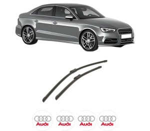 Set stergatoare auto AUDI A3 Limousine (8VS, 8VM) din 2013-2020, pentru parbriz auto, 2 bucati, Bosch Aerotwin, din cauciuc siliconat rezistent, 4 Stickere Auto AUDI - Img 2