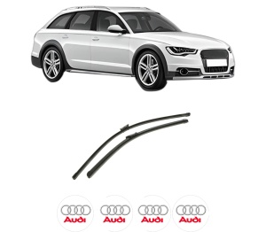 Set stergatoare auto AUDI A6 Allroad C7 (4GH, 4GJ) din 2012-2018, pentru parbriz auto, 2 bucati, Bosch Aerotwin, din cauciuc siliconat rezistent, 4 Stickere Auto AUDI - Img 2