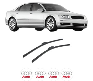 Set stergatoare auto AUDI A8 D3 (4E2, 4E8) din 2002-2010, pentru parbriz auto, 2 bucati, Bosch Aerotwin Retrofit, din cauciuc siliconat rezistent, 4 Stickere Auto AUDI - Img 2