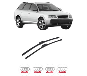 Set stergatoare auto AUDI ALLROAD C5 (4BH) din 2000-2005, pentru parbriz auto, 2 bucati, Bosch Aerotwin Retrofit, din cauciuc siliconat rezistent, 4 Stickere Auto AUDI - Img 2