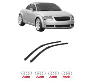 Set stergatoare auto AUDI TT (8N3) din 1998-2006, pentru parbriz auto, 2 bucati, Bosch Aerotwin, din cauciuc siliconat rezistent, 4 Stickere Auto AUDI - Img 2