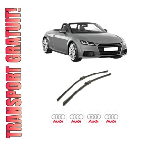 Set stergatoare auto AUDI TT Roadster (FV9, FVR) din 2014-2020, pentru parbriz auto, 2 bucati, Bosch Aerotwin, din cauciuc siliconat rezistent, 4 Stickere Auto AUDI