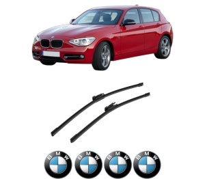 Set stergatoare auto BMW Seria 1 Van (F20) din 2015-2019, pentru parbriz auto, 2 bucati, Bosch Aerotwin, din cauciuc siliconat rezistent, 4 Stickere Auto BMW Seria - Img 2