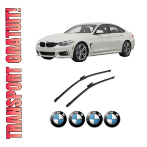 Set stergatoare auto BMW Seria 3 Gran Turismo (F34) din 2012-2018, pentru parbriz auto, 2 bucati, Bosch Aerotwin, din cauciuc siliconat rezistent, 4 Stickere Auto BMW Seria