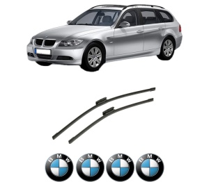 Set stergatoare auto BMW Seria 3 Touring (E91) din 2004-2012, pentru parbriz auto, 2 bucati, Bosch Aerotwin Multi, din cauciuc siliconat rezistent, 4 Stickere Auto BMW Seria - Img 2