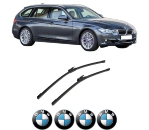 Set stergatoare auto BMW Seria 3 Touring Van (F31) din 2012-2019, pentru parbriz auto, 2 bucati, Bosch Aerotwin, din cauciuc siliconat rezistent, 4 Stickere Auto BMW Seria - Img 2