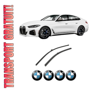 Set stergatoare auto BMW Seria 4 Gran Coupe (G26) din 2021-2024, pentru parbriz auto, 2 bucati, Bosch Aerotwin, din cauciuc siliconat rezistent, 4 Stickere Auto BMW Seria