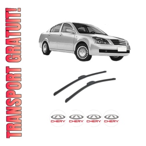 Set stergatoare auto CHERY A5 din 2007-2012, pentru parbriz auto, 2 bucati, Bosch Aerotwin Retrofit, din cauciuc siliconat rezistent, 4 Stickere Auto CHERY