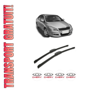 Set stergatoare auto CHERY COWIN 3 din 2010-2014, pentru parbriz auto, 2 bucati, Bosch Aerotwin Retrofit, din cauciuc siliconat rezistent, 4 Stickere Auto CHERY