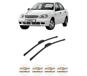 Set stergatoare auto CHEVROLET LANOS Saloon din 2004-2018, pentru parbriz auto, 2 bucati, Bosch Aerotwin Retrofit, din cauciuc siliconat rezistent, 4 Stickere Auto CHEVROLET - Img 2