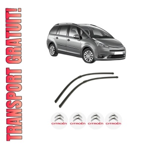 Set stergatoare auto CITROEN C4 GRAND PICASSO I (UA_) din 2006-2013, pentru parbriz auto, 2 bucati, Bosch Aerotwin, din cauciuc siliconat rezistent, 4 Stickere Auto CITROEN
