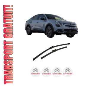 Set stergatoare auto CITROEN C4 X (BD_, BE_, BF_) din 2022-2024, pentru parbriz auto, 2 bucati, Bosch Aerotwin, din cauciuc siliconat rezistent, 4 Stickere Auto CITROEN