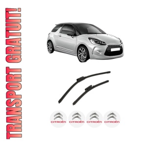 Set stergatoare auto CITROEN DS3 (SA_) din 2009-2015, pentru parbriz auto, 2 bucati, Bosch Aerotwin, din cauciuc siliconat rezistent, 4 Stickere Auto CITROEN