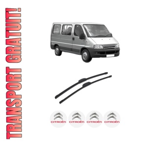 Set stergatoare auto CITROEN JUMPER I Bus (244, Z_) din 2002-2006, pentru parbriz auto, 2 bucati, Bosch Aerotwin Retrofit, din cauciuc siliconat rezistent, 4 Stickere Auto CITROEN