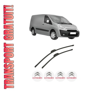 Set stergatoare auto CITROEN JUMPY II Van din 2007-2016, pentru parbriz auto, 2 bucati, Bosch Aerotwin Retrofit, din cauciuc siliconat rezistent, 4 Stickere Auto CITROEN