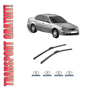 Set stergatoare auto DAEWOO EVANDA (KLAL) din 2002, pentru parbriz auto, 2 bucati, Bosch Aerotwin Retrofit, din cauciuc siliconat rezistent, 4 Stickere Auto DAEWOO