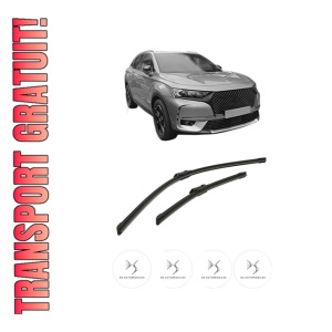 Set stergatoare auto DS DS 7 Crossback (J4_, JR_, JC_) din 2017-2022, pentru parbriz auto, 2 bucati, Bosch Aerotwin, din cauciuc siliconat rezistent, 4 Stickere Auto DS