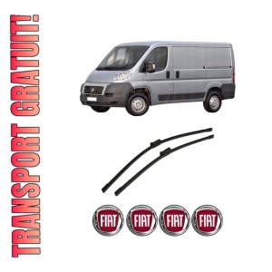 Set stergatoare auto FIAT DUCATO Van (250_) din 2006-2023, pentru parbriz auto, 2 bucati, Bosch Aerotwin, din cauciuc siliconat rezistent, 4 Stickere Auto FIAT