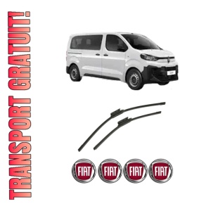 Set stergatoare auto FIAT SCUDO Bus din 2022-2024, pentru parbriz auto, 2 bucati, Bosch Aerotwin, din cauciuc siliconat rezistent, 4 Stickere Auto FIAT
