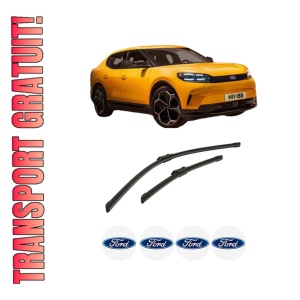 Set stergatoare auto FORD CAPRI (CX740L) din 2024, pentru parbriz auto, 2 bucati, Bosch Aerotwin, din cauciuc siliconat rezistent, 4 Stickere Auto FORD