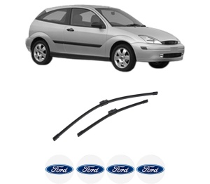 Set stergatoare auto FORD FOCUS I (DAW, DBW) din 1998-2007, pentru parbriz auto, 2 bucati, Bosch Aerotwin, din cauciuc siliconat rezistent, 4 Stickere Auto FORD - Img 2