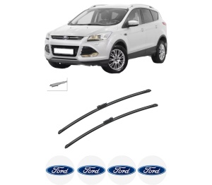 Set stergatoare auto FORD KUGA II (DM2) din 2012-2019, pentru parbriz auto, 2 bucati, Bosch Aerotwin, din cauciuc siliconat rezistent, 4 Stickere Auto FORD - Img 2