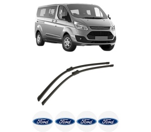 Set stergatoare auto FORD TOURNEO CUSTOM V362 Bus (F3) din 2012-2023, pentru parbriz auto, 2 bucati, Bosch Aerotwin, din cauciuc siliconat rezistent, 4 Stickere Auto FORD - Img 2