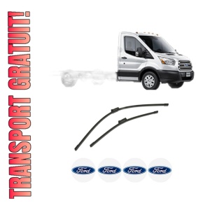 Set stergatoare auto FORD TRANSIT V363 Platform/Chassis (FED, FFD) din 2013-2024, pentru parbriz auto, 2 bucati, Bosch Aerotwin, din cauciuc siliconat rezistent, 4 Stickere Auto FORD
