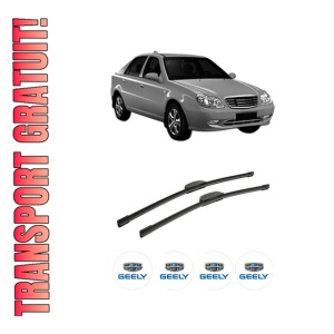 Set stergatoare auto GEELY CK din 2005-2011, pentru parbriz auto, 2 bucati, Bosch Aerotwin Retrofit, din cauciuc siliconat rezistent, 4 Stickere Auto GEELY