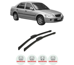 Set stergatoare auto HONDA CITY Saloon din 1999-2003, pentru parbriz auto, 2 bucati, Bosch Aerotwin Retrofit, din cauciuc siliconat rezistent, 4 Stickere Auto HONDA - Img 2