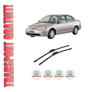 Set stergatoare auto HONDA CIVIC VII Saloon (ES, ET) din 2000-2005, pentru parbriz auto, 2 bucati, Bosch Aerotwin Retrofit, din cauciuc siliconat rezistent, 4 Stickere Auto HONDA