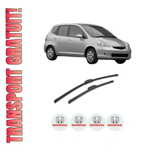 Set stergatoare auto HONDA JAZZ II (GD_, GE3, GE2) din 2002-2008, pentru parbriz auto, 2 bucati, Bosch Aerotwin Retrofit, din cauciuc siliconat rezistent, 4 Stickere Auto HONDA