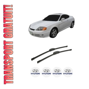 Set stergatoare auto HYUNDAI COUPE II (GK) din 2001-2009, pentru parbriz auto, 2 bucati, Bosch Aerotwin Retrofit, din cauciuc siliconat rezistent, 4 Stickere Auto HYUNDAI