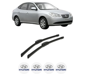 Set stergatoare auto HYUNDAI ELANTRA IV Saloon (HD) din 2005-2013, pentru parbriz auto, 2 bucati, Bosch Aerotwin Retrofit, din cauciuc siliconat rezistent, 4 Stickere Auto HYUNDAI - Img 2
