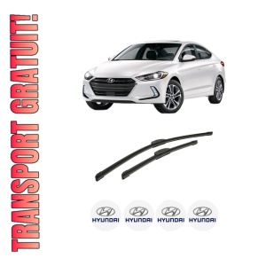 Set stergatoare auto HYUNDAI ELANTRA VI Saloon (AD, ADA) din 2015-2020, pentru parbriz auto, 2 bucati, Bosch Aerotwin Retrofit, din cauciuc siliconat rezistent, 4 Stickere Auto HYUNDAI
