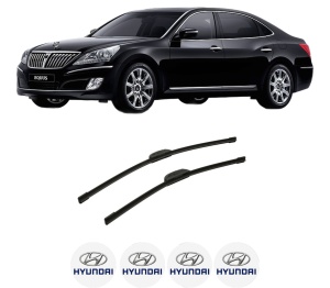 Set stergatoare auto HYUNDAI EQUUS / CENTENNIAL (VI) din 2009-2016, pentru parbriz auto, 2 bucati, Bosch Aerotwin Retrofit, din cauciuc siliconat rezistent, 4 Stickere Auto HYUNDAI - Img 2