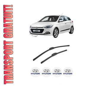 Set stergatoare auto HYUNDAI i20 II Coupe (GB) din 2015-2021, pentru parbriz auto, 2 bucati, Bosch Aerotwin Retrofit, din cauciuc siliconat rezistent, 4 Stickere Auto HYUNDAI