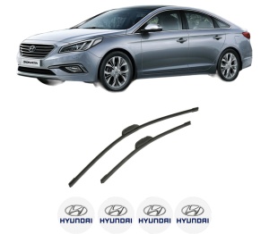 Set stergatoare auto HYUNDAI SONATA VII (LF) din 2014-2019, pentru parbriz auto, 2 bucati, Bosch Aerotwin Retrofit, din cauciuc siliconat rezistent, 4 Stickere Auto HYUNDAI - Img 2
