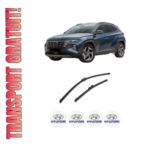 Set stergatoare auto HYUNDAI TUCSON (NX4E, NX4A) din 2020-2024, pentru parbriz auto, 2 bucati, Bosch Aerotwin, din cauciuc siliconat rezistent, 4 Stickere Auto HYUNDAI