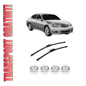 Set stergatoare auto INFINITI M45 din 2005, pentru parbriz auto, 2 bucati, Bosch Aerotwin Retrofit, din cauciuc siliconat rezistent, 4 Stickere Auto INFINITI
